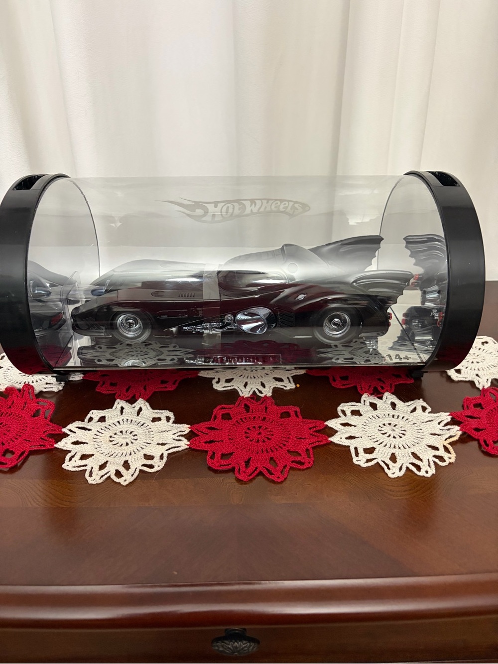 Hot Wheels Black Batmobile Display Model with Clear Case